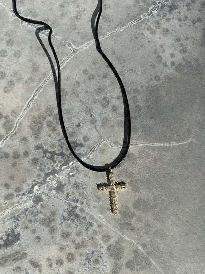 Lola Cross Leather necklace