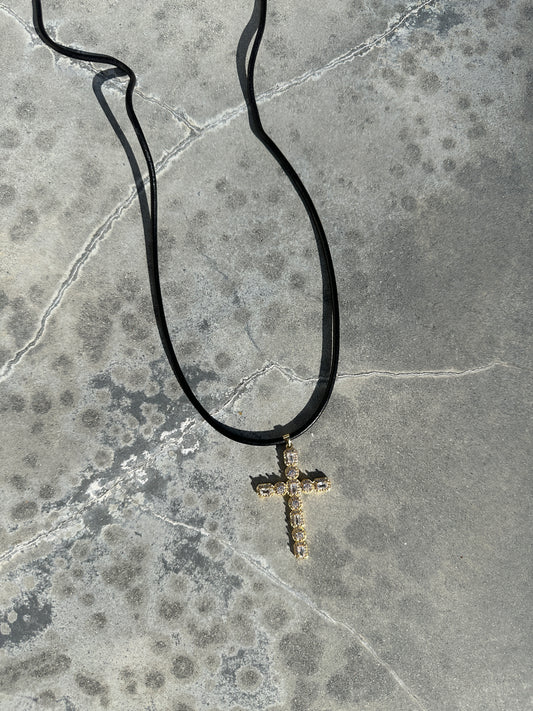 Lola Cross Leather necklace